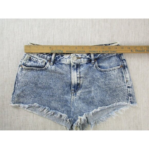 PacSun Cutoff Jean Shorts Womens Size 28 Blue Denim Pockets Flat Front High Rise - Picture 7 of 10